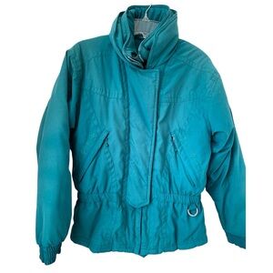 Vintage Rawik Skiwear‎ Insulated Teal Ski Snow Zip Up Puffer Jacket Women’s Sz S